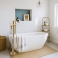 thumbnail image 4 of Wowow Single-Handle Freestanding Tub Faucet with Handshower and Waterfall Spout in Gold, 4 of 8