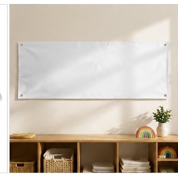 OFFIGAM DIY White Polyester Fabric Banner for Classrooms and Playrooms