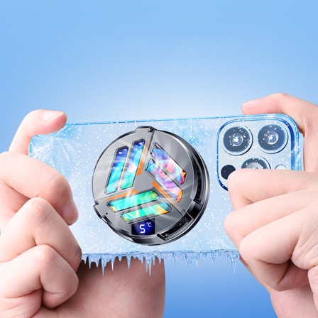 Magnetic Phone Cooler, Super Silent, Dual Core Refrigeration, More Uniform Heat Dissipation, Do Not Block Hands and Affect The Operation, Suitable for iPhone/Android/iPad/Tablet