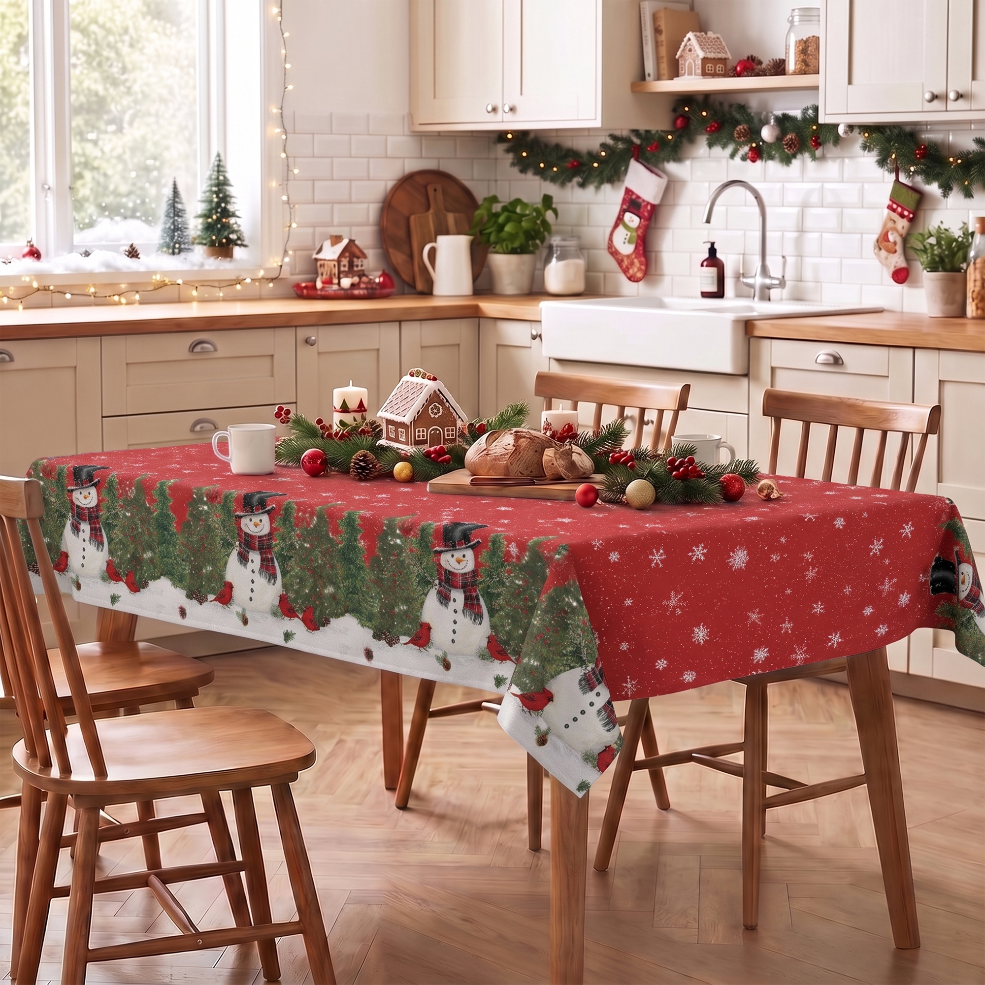 Sm:)e Christmas Tablecloth 60 x 84 Inch Rectangular photo 6