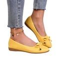thumbnail image 2 of IEMIEMIEM Women's Bow Knot Ballet Flats 2026 Pointed Toe Casual Slip On Ballet Shoes Comfortable Soft Sole Dress Shoes for Work Office Wedding Walking Yellow 6.5 Wide, 2 of 6