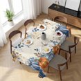 thumbnail image 3 of Thanksgiving Pumpkin Table Cloth Waterproof Tablecloths, Fall Blue White Orange Plants Tablecloth Dining Table Cover for Kitchen Party Tabletop Outdoor, Rectangle Tablecloth 60x120 Inch, 3 of 9