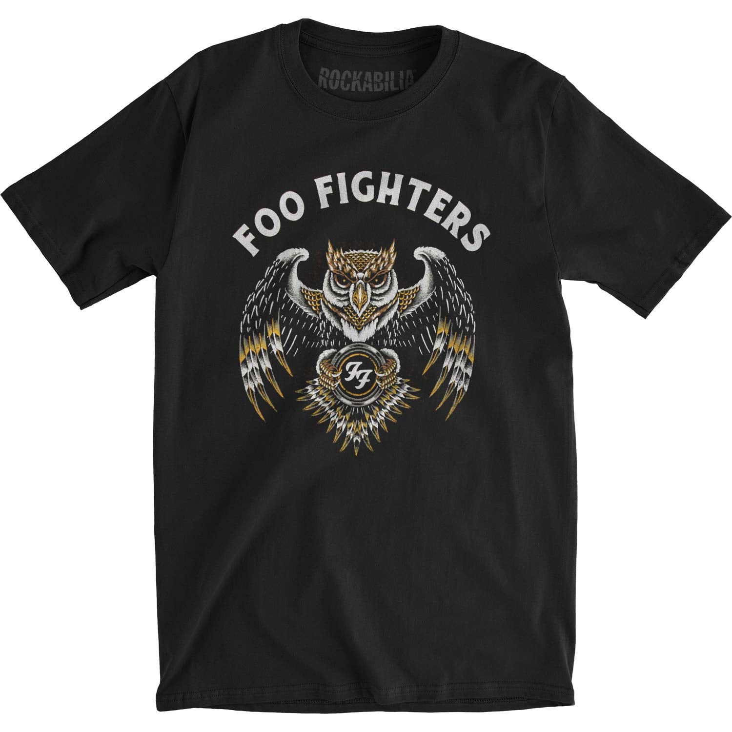 Foo Fighters Foo Fighters Mens Owl Mens Soft T Slim Fit T Shirt Black 