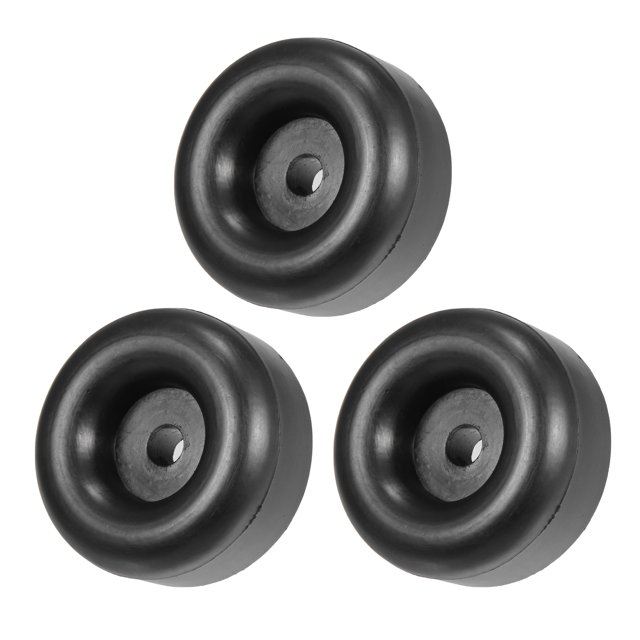 3 uds 2.5 "pies redondos de goma topes de protección de repuesto para remolque de carga camión RV puerta rampa escotilla con agujeros de tornillo de 2/5"