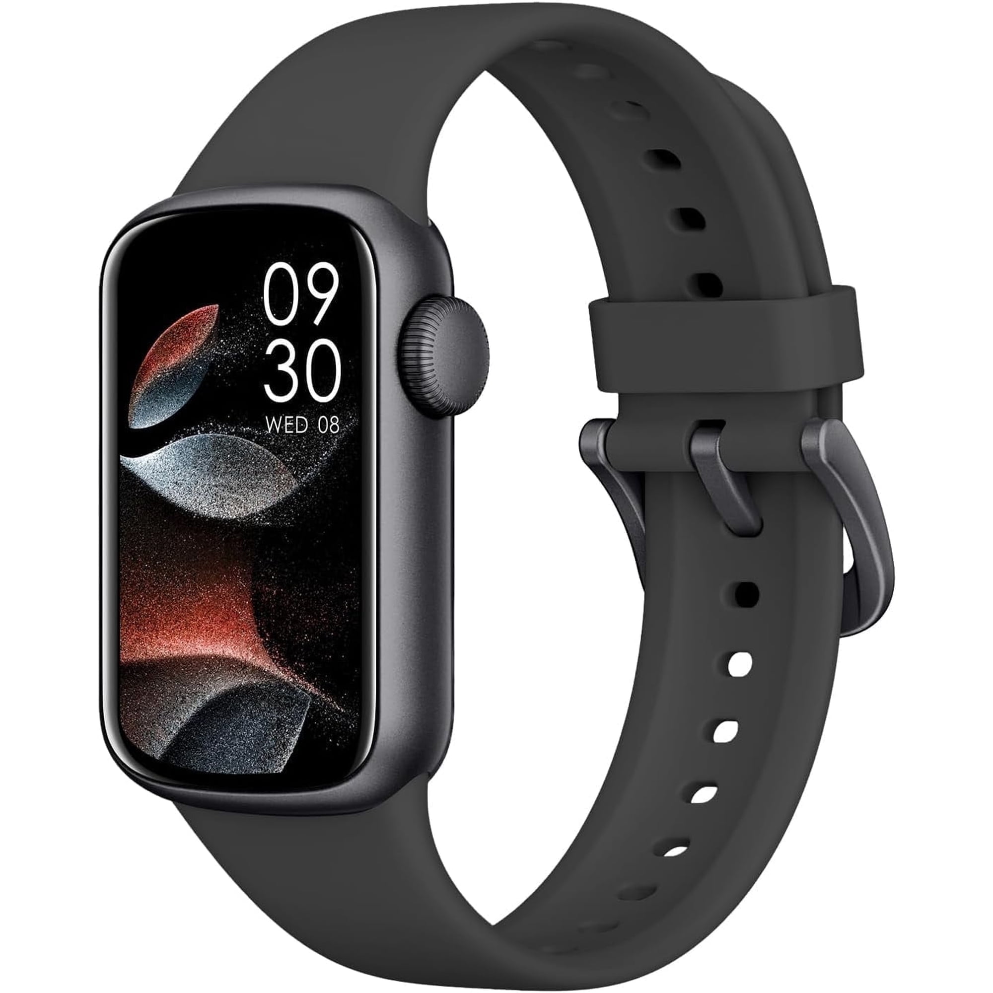 HooYok Smart Watch SH-B6 37mm Black Aluminum Case with Black Sport Band