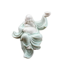 4" Chinese White Porcelain Ceramics Yuanbao Maitreya Buddha Buddhism Figurine