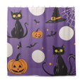 thumbnail image 2 of Yayeee Shower Curtain with Hooks 72"x72" Waterproof Fabric Bathroom Hanging Decor, Halloween Black Cat, 2 of 5