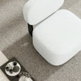 thumbnail image 6 of BELLEZE Modern Sherpa Accent Chair with Rubber Wood Base, Upholstered Bouclé Lounge Chair, Low-Profile Single Sofa Chair with Flat Backrest, Cozy Living Room or Bedroom Chair, White, 6 of 7