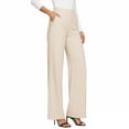 thumbnail image 2 of Women's Straight Leg Yoga Pants, High Waisted Stretchy Versatile Summer Business Casual Trousers with Pockets, 2 of 6