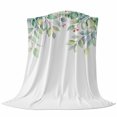 thumbnail image 6 of Eucalyptus Blanket Soft Cozy Warm Twin Blanket for Bed, Plush Fuzzy Flannel Fleece Blankets for Sofa, Spring Plant Watercolor Fruit Green White Throw Blankets for Couch, Gifts for Men, 60"x80", 6 of 9