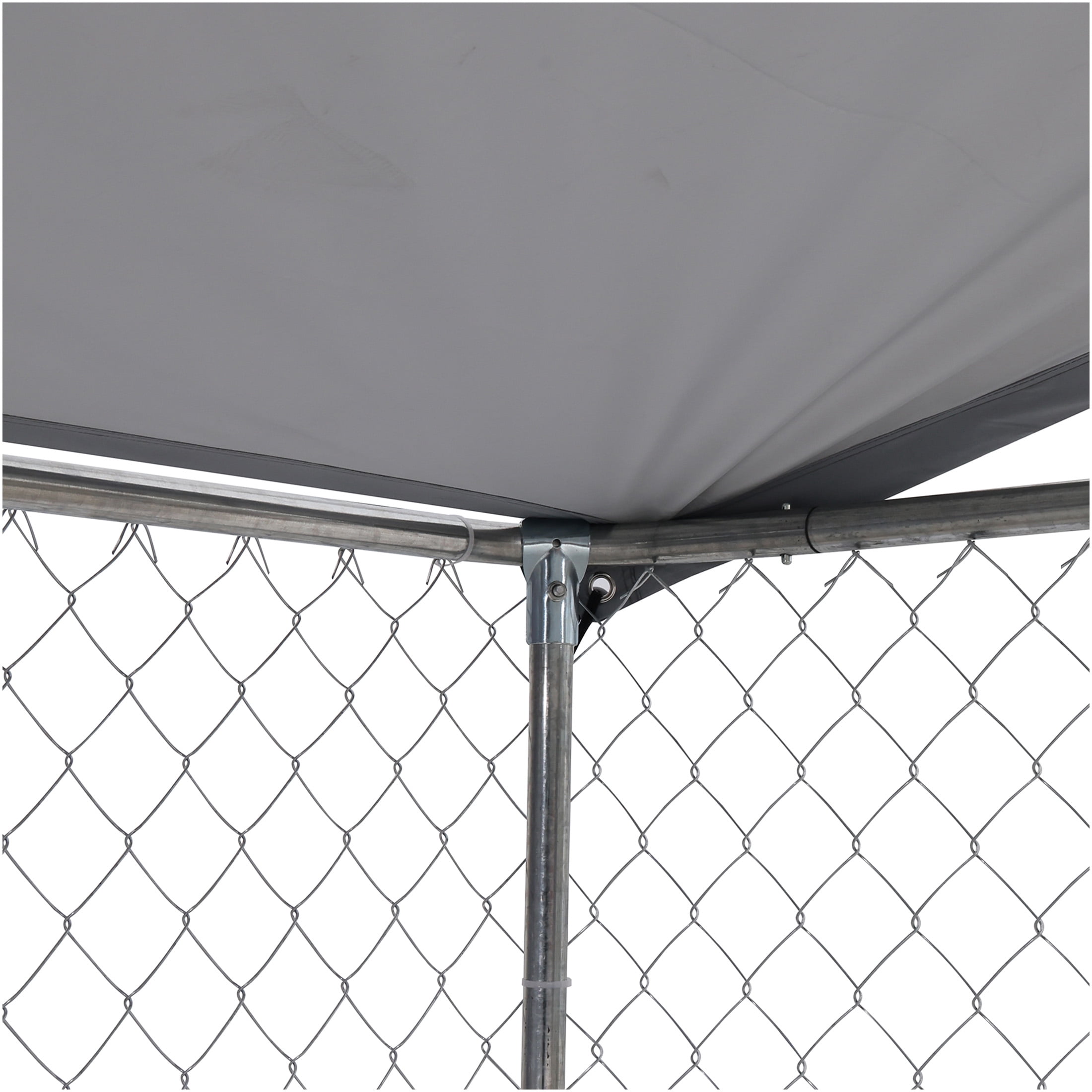 JERFIT Extra Large 15x15ft Outdoor Dog Kennel with Waterproof Roof, Heavy-Duty Iron Metal Exercise Pen with Lockable Gate for Large Dogs