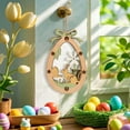 thumbnail image 3 of Easter Bunny Flocked Decoration, Wooden Easter With R Scene Decoration Lanyard Decoration, 3 of 7