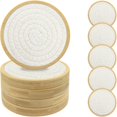 thumbnail image 1 of Juego de 5 absorbentes de bambú Coasters Eykao para bebidas, 10 cm, 1 of 6