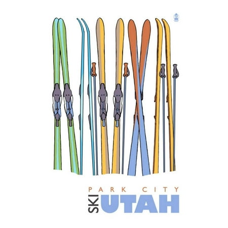 Park City, Utah, Skis in the Snow Print Wall Art By Lantern