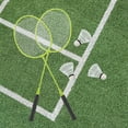 thumbnail image 1 of 2x Badminton Rackets with 3 Nylon Balls Backyard Games Badminton Shuttlecock Green, 1 of 10