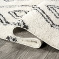 thumbnail image 4 of JONATHAN Y JONATHAN  Y Alaro Moroccan Style Diamond Shag Area Rug 2 X 10 - White/Black, 4 of 5