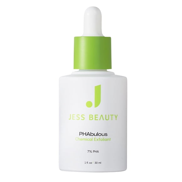 JESS BELLEZA | Exfoliante químico PHAbulous | Cuidado de la piel para pieles sensibles Hidratación y protección antioxidante | 1 onza líquida