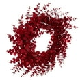 thumbnail image 5 of Vickerman 24" Red Artificial Eucalyptus Glitter Wreath., 5 of 6