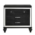 thumbnail image 3 of Pemberly Row Contemporary 3-Drawer Solid Wood Nightstand in Black, 3 of 7