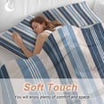 thumbnail image 6 of Blue Beige Striped Duvet Cover Queen Size, Modern Stripes Art Farmhouse Comforter Cover with Zipper Closure, 3 Piece Bedding Sets 1 Duvet Cover 90x92 Inches and 2 Pillow Shams, 6 of 9