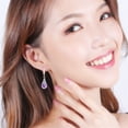 thumbnail image 2 of Boucles d'Oreilles Mode en Acier Inoxydable Rondes pour Femmes, Boucles d'Oreilles Pendantes en Cristal pour Femmes, 2 of 4