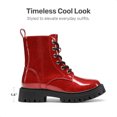 thumbnail image 3 of DREAM PAIRS Girls' Combat Ankle Boots, Lace-Up Boots with Side Zipper, Adjustable Fit, Round Toe and Anti-Slip Outsole, 3 of 6