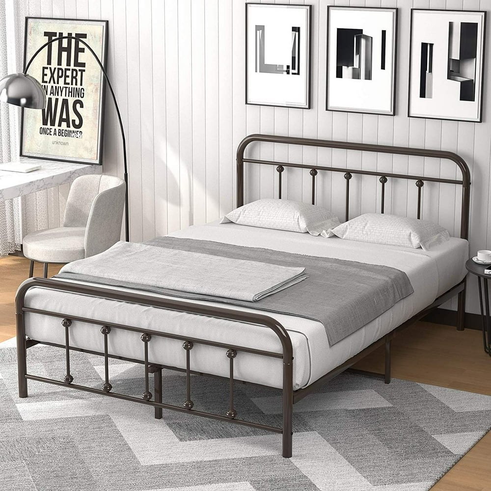 mecor Metal Full Size Platform Bed Frame, Mattress Foundation with