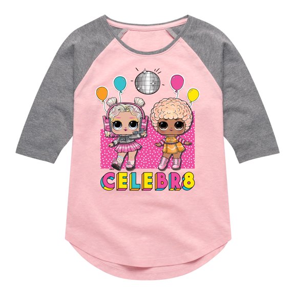 LOL Surprise! Dolls - Celebr8 - Dance & Party Queens - Toddler & Youth Girls Raglan Graphic T-Shirt