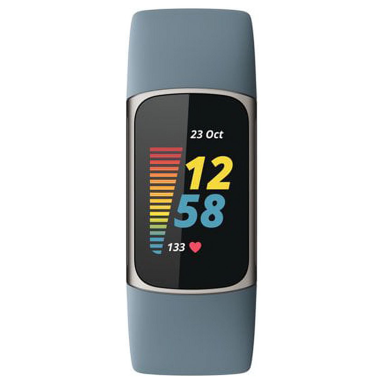 Restored Fitbit FB421SRBU Charge 5 Steel Blue and Platinum Blue (Refurbished)