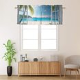 thumbnail image 2 of Ocean Beach Valance Rod Pocket Window Curtain for Kitchen Palm Trees Summer Tropical Seaside White Wooden Window View Thermal Insulated Room Darkening Curtain for Dinning Room 54 by 18 in, 1 Panel, 2 of 6