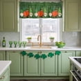thumbnail image 4 of Happy St. Palmer Valance Curtain for Windows Green Gnome Four Leaf Clovers Rod Pocket Curtain Valances Short Window Treatments Panels for Kitchen Bathroom Laundry Room Basement 60 x 18 Inch, 4 of 9