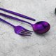 thumbnail image 5 of Juego de cubiertos JASHII de acero inoxidable, 24 piezas, color morado, 5 of 5