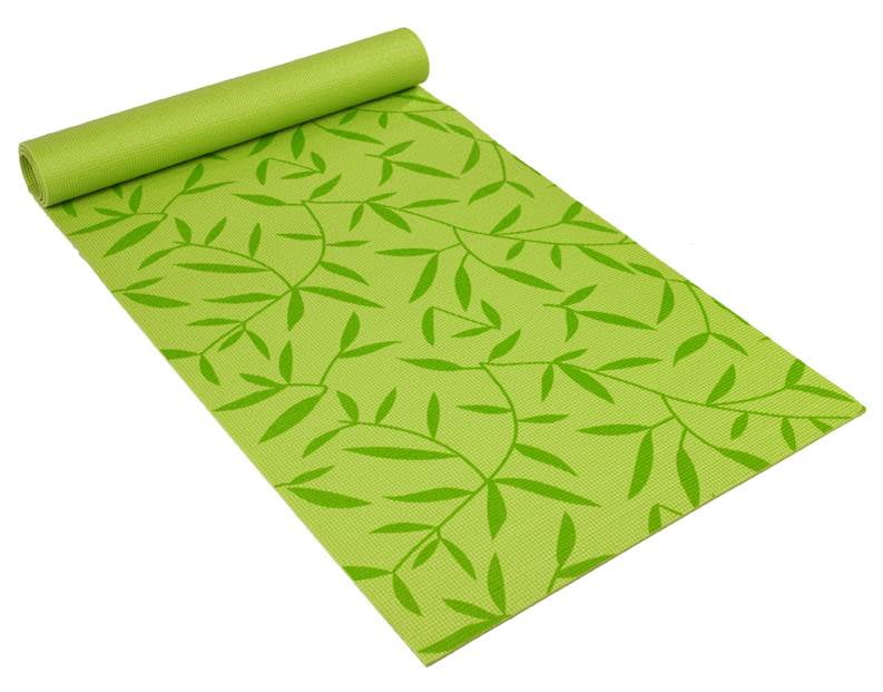 EcoFriendly 5 mm Double Vein Yoga Mat in Bamboo Leaf Green