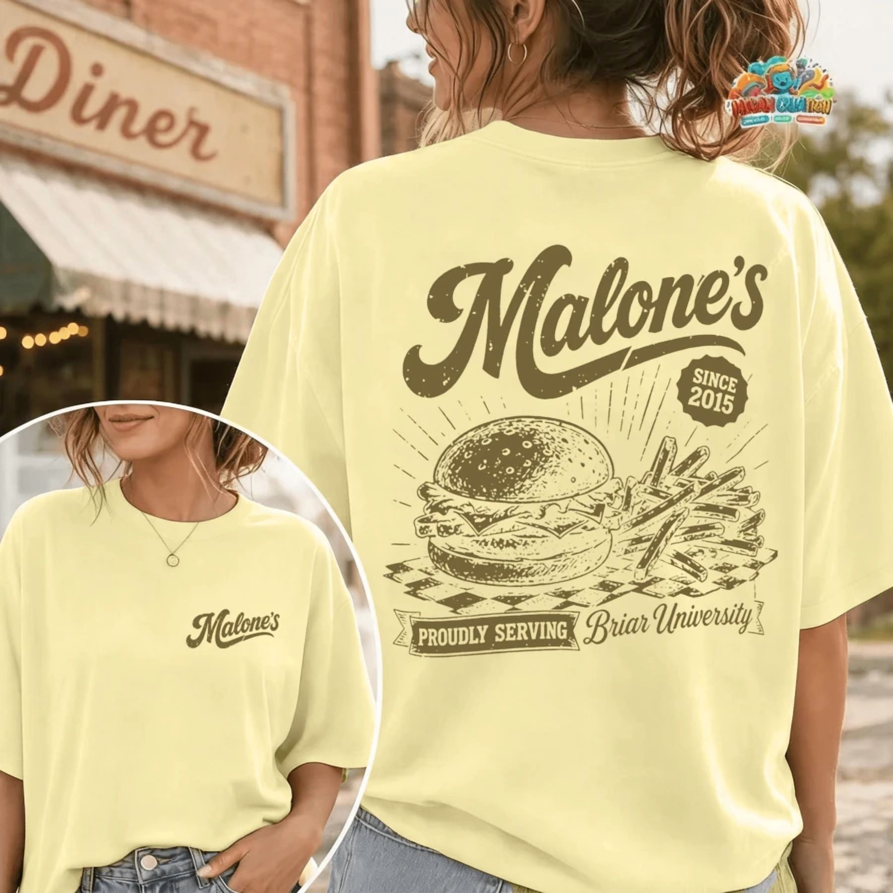 New Summer 2026 Collection,Malone's Bar Off Campus Unisex T-Shirt, Best Burgers Hastings MA, Free Shipping On Sizes S–7XL