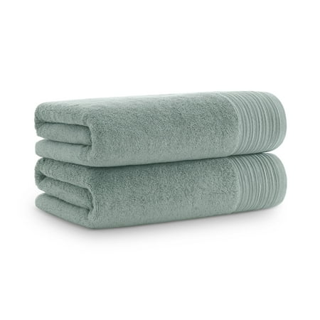 UPC: 0086553166448 | Aston & Arden Anatolia Turkish Bath Towels (2 Pack) 30×60 600 GSM Green Solid Woven Linen-Inspired Dobby Ring Spun Combed Cotton