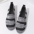 thumbnail image 5 of Wensltd Women Solid Color Stripe Knit Flat Shoes Breathable Lightweight Comfy Walking Shoes for Casual Daily Wear, 5 of 9