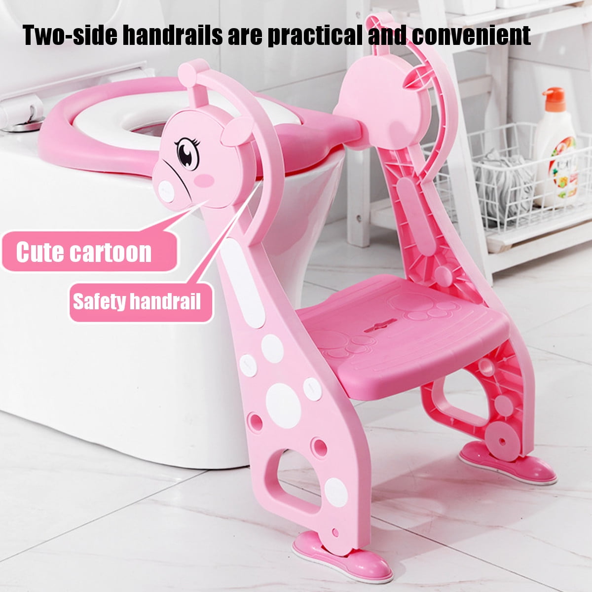 Baby Kids Potty Toilet Trainer Seat ，Toddler Training Chair Ladder Step