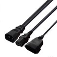 thumbnail image 2 of Y Type Splitter Power Cord,Iec320 3 Pin C14 to Male C13+2 Hole Eu 4.0mm Female Socket Ac Power Cord, 2 of 5
