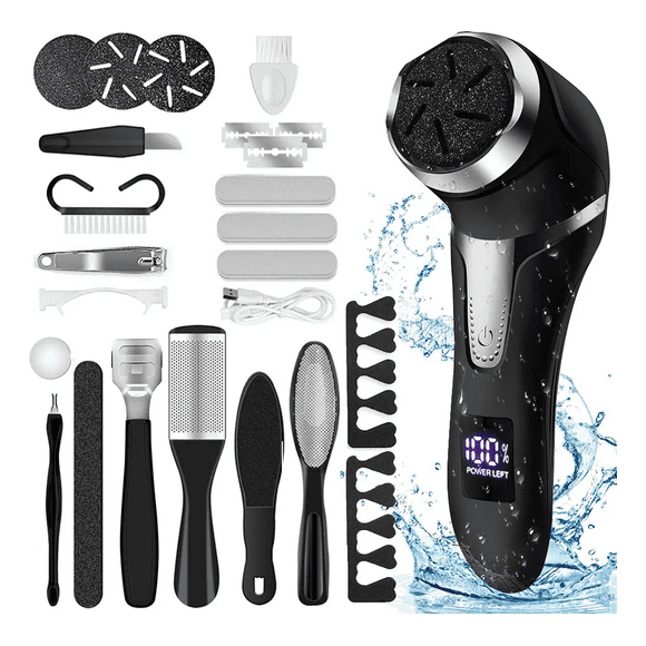 Removedor de callos eléctrico MALUBERO Negro con carga rápida y pantalla LCD