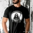 thumbnail image 5 of Grim Reaper Spooky Portrait T-Shirt, Horror Villain Theme Halloween Tee, 5 of 5