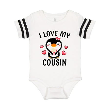 

Inktastic I Love My Cousin with Cute Penguin and Hearts Gift Baby Girl Bodysuit