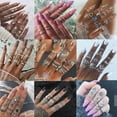 thumbnail image 5 of 12 juegos de uñas postizas de almendra mediana, uñas postizas de almendra mediana mate, cubierta completa para Nail Art DIY, 5 of 5