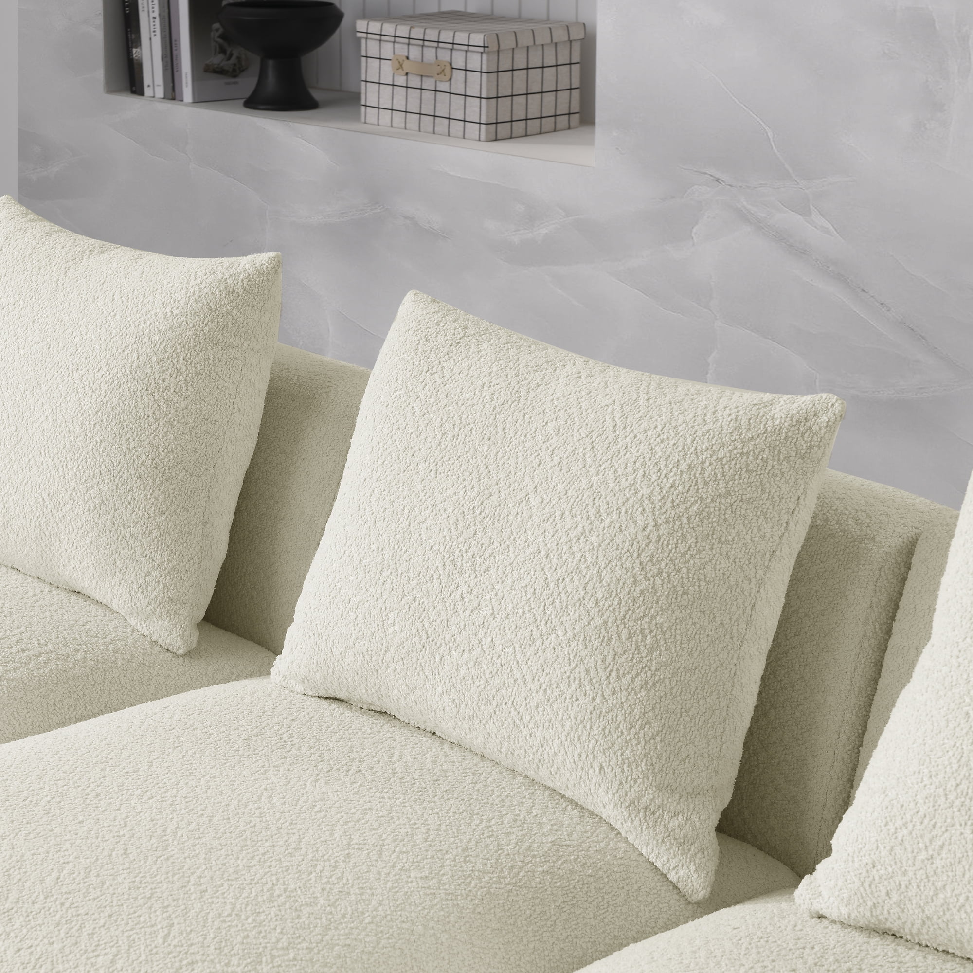 Kadyn 117" L Shape Sectional Sofa, Modern Sofa Couch with Two Single Seat, Two Chaises and Two Ottomans, 6-Seater Modular Sofa for Small Space Living Room, Beige Kadyn 117" L Shape Sectional Sofa, Modern Sofa Couch with Two Single Seat, Two Chaises and Two Ottomans, 6-Seater Modular Sofa for Small Space Living Room, Beige