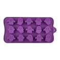 thumbnail image 2 of Ghost Face Molds, Halloween Silicone Molds for Chocolate, Candy, Jelly, Wax Melt, Ice Cubes, Cake Decorations（Purple#2）, 2 of 6