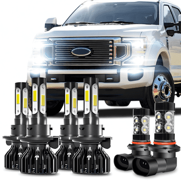 For 2017-2022 Ford F250 F350 F450 Super Duty LED Headlight Bulbs High Low Beam Fog Light 6pcs