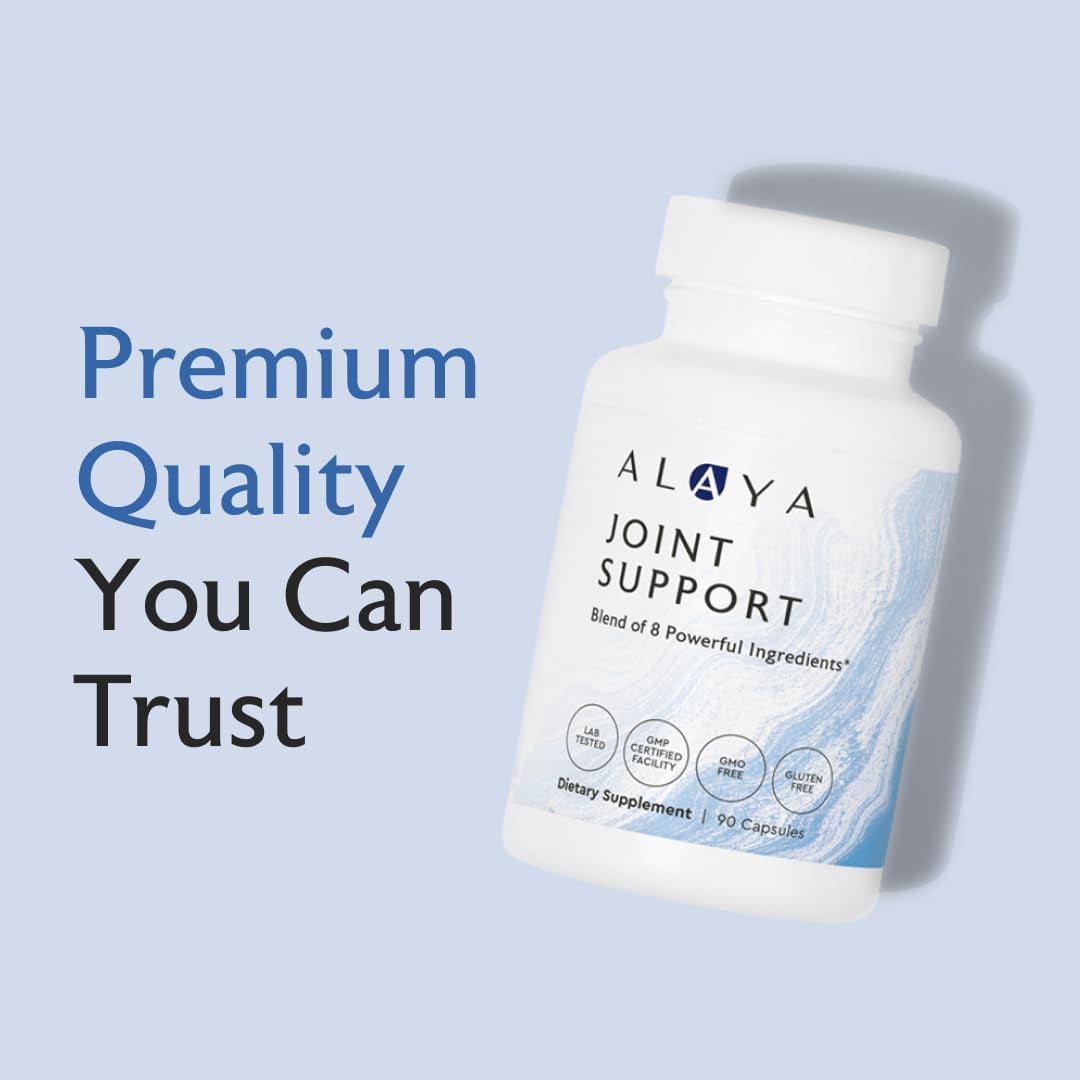 Alaya Naturals Joint Support Supplement with Glucosamine, Chondroitin and Turmeric, 90 Capsules