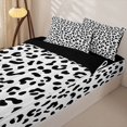 thumbnail image 3 of Erosebridal Animal Leopard Pattern Zipper Queen Comforter Set with Fitted Sheet and 2 Pillowcases,Minimalist Spot Print Zipper Bedding Set,Black White,Black Reversible, 3 of 6