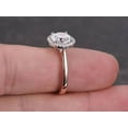 thumbnail image 3 of 1.25 Ct Halo Round cut Man made diamond moissanite & Man made diamond moissanite Ring with 18k Gold Plating, 3 of 6