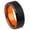 Orange, variant on Tungsten Black Plated Purple Anodized Aluminum Sleeve Ring Size 9