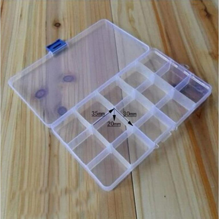 aoksee fishing accessories 15 Slots Plastic Fishing Hook Tackle Box Storage  Case Organizer White,Clearance Gift for Men/Boys/Teens